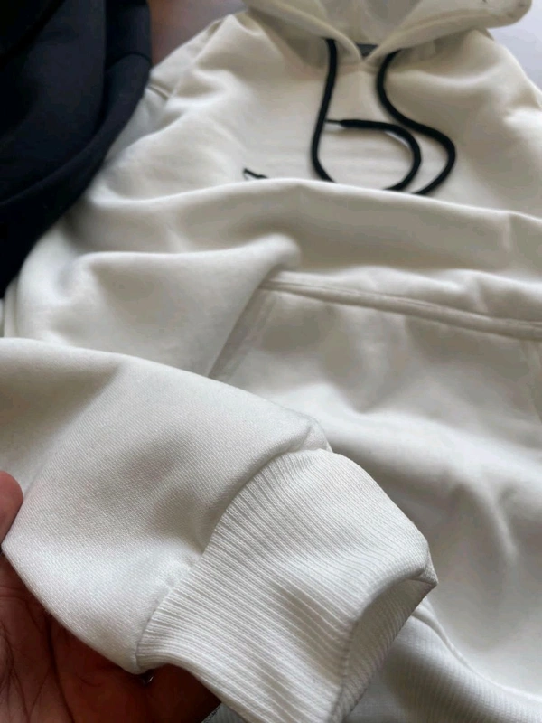 5515 Hoodie With Hood along  Kangaroo pocket ZARA LogoHigh quality f - White, L-40