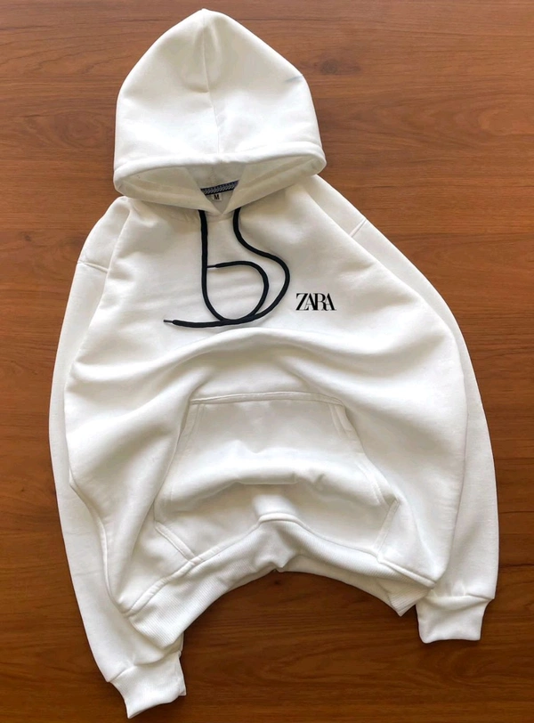 5515 Hoodie With Hood along  Kangaroo pocket ZARA LogoHigh quality f - White, XL-42