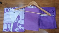 SF3  5516 pure muslin premium qualities-3 pc sets For EMBRODIERY  - Purple, M-38