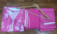 SF3  5516 pure muslin premium qualities-3 pc sets For EMBRODIERY  - Pink, L-40