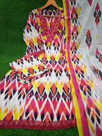 SF3 5520 *New exclusive Cotton suit set with Pocket A line Style Kurta+pant*Cotton fabric with Beautiful Lace on Yoke  - 2XL-44