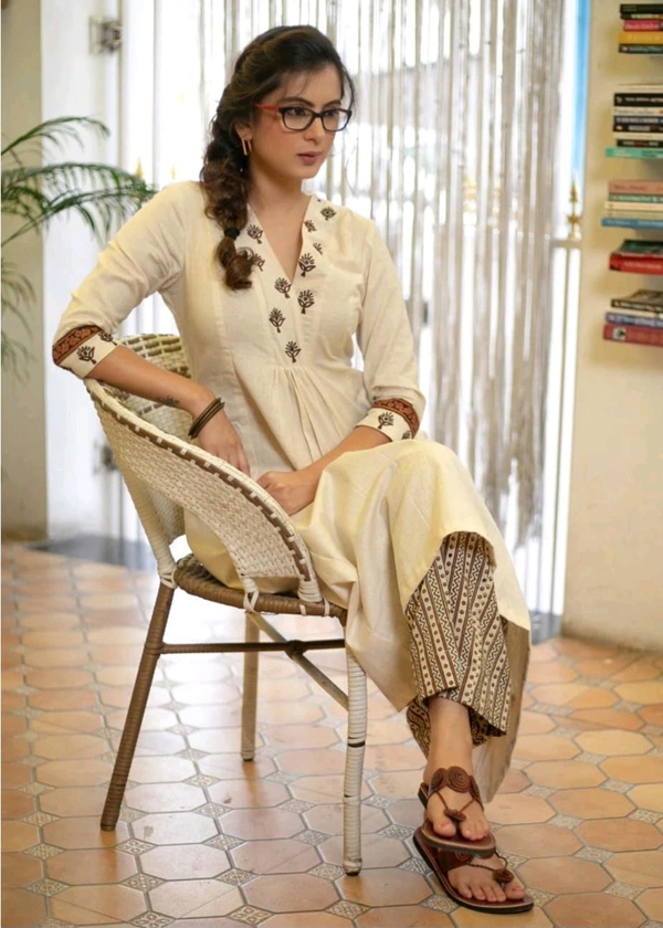 SF2  5521 REYON Fabric.A Line Kurta Set comfort and style  embroidery bordetside - L-40