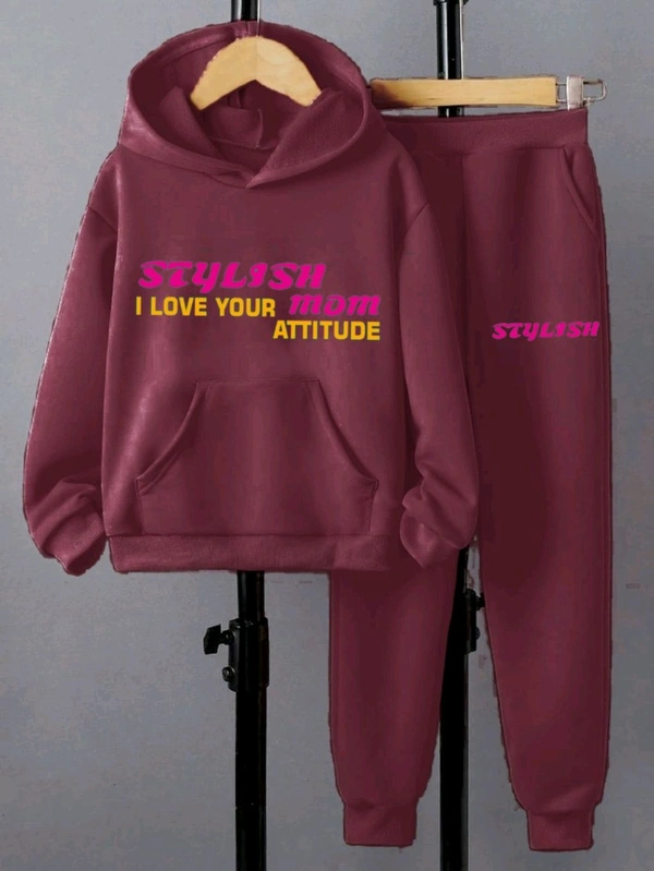 KD18 5523 STYLISH TRACKSUITS FABRIC- FLEECE LENGTH HODDIES  - Pink, XL-42