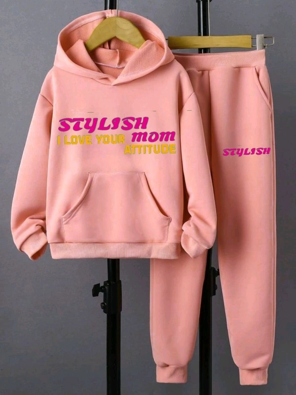 KD18 5523 STYLISH TRACKSUITS FABRIC- FLEECE LENGTH HODDIES  - Orange, M-38