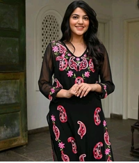 SF2  5524 _Exclusive Lucknowi chikankari aari work_kurta Set - L-40