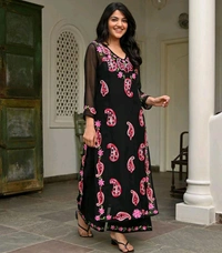 SF2  5524 _Exclusive Lucknowi chikankari aari work_kurta Set - 2XL-44