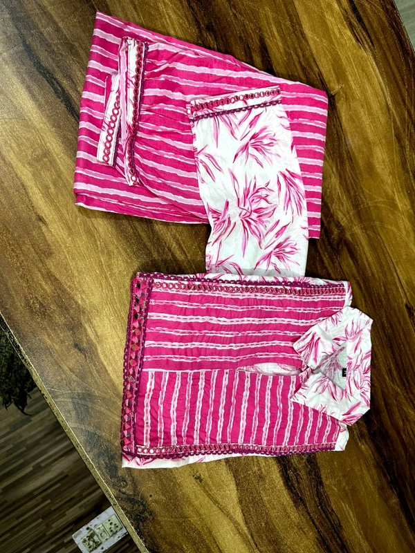 SF2 5525 New amazing kurti Afghan pant flower print*Full embroidery - Pink, M-38