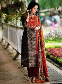 SF2  5526 CLASSY HEAVY ZARI EMBROIDERED YOKE PURE PATOLA PRINT RAYON PANTS  KURTI - XL-42