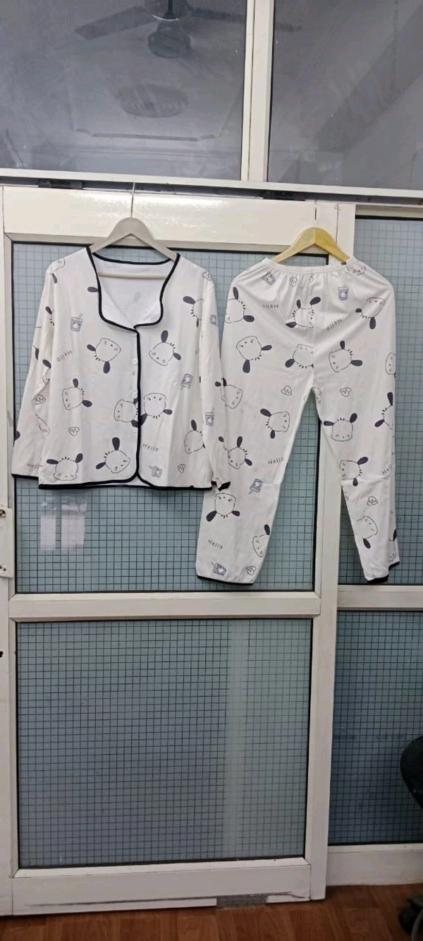 KD18  5532 *KOREAN PREMIUM CUTE PRINTED NIGHTWEAR* - White, FREE SIZE