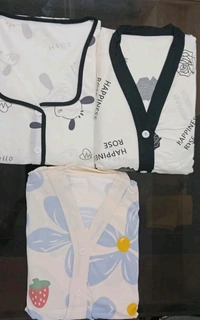 KD18  5532 *KOREAN PREMIUM CUTE PRINTED NIGHTWEAR* - White, FREE SIZE