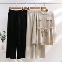 5533 Imported premium woolen cordset  - Black, XL-42