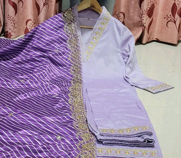 SF3  5534 HEVAY Full  Zari  COTTON SILK -HEVAY CHANDERI WITH DIGITAL PRINT WITH FULL WORK - Purple, M-38
