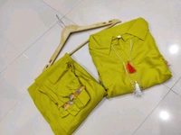 SF2  5535 *NEW RAYON  EMBROIDERY WORK  co-ord set  - Yellow, 2XL-44
