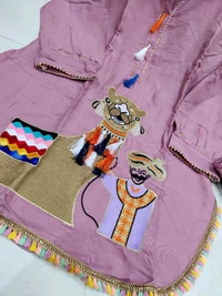 SF2  5535 *NEW RAYON  EMBROIDERY WORK  co-ord set  - Pink, L-40