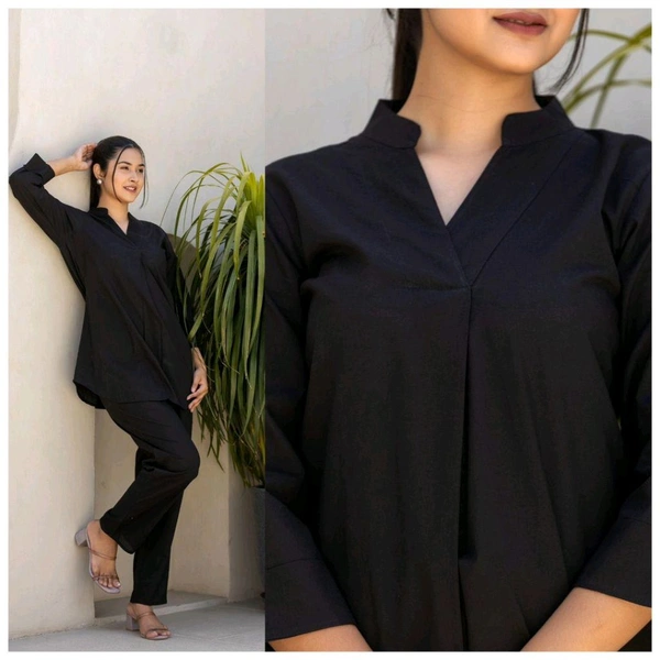 SF2  5536 *_NEW BEST QUALITY COTTON SOLID KARTA SET - Black, XL-42