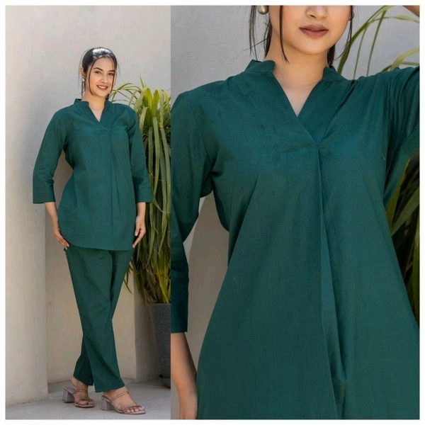SF2  5536 *_NEW BEST QUALITY COTTON SOLID KARTA SET - Green, L-40