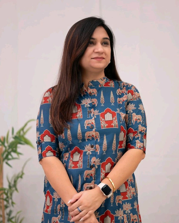 SF2  5538 New Designer Cotton  Co-ord  set* Aline kurti side pocket - Blue, 2XL-44