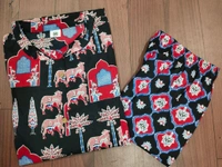 SF2  5538 New Designer Cotton  Co-ord  set* Aline kurti side pocket - Black, 2XL-44