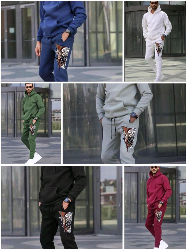 5539 Winter Tracksuits Full Warm Cotton "HOODIE  - Purple, XL-42