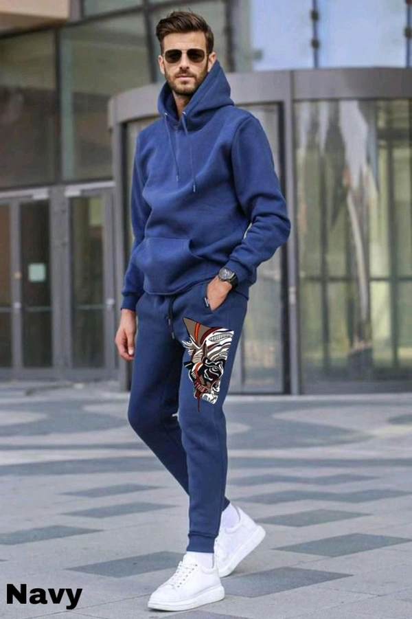 5539 Winter Tracksuits Full Warm Cotton "HOODIE  - Blue, L-40