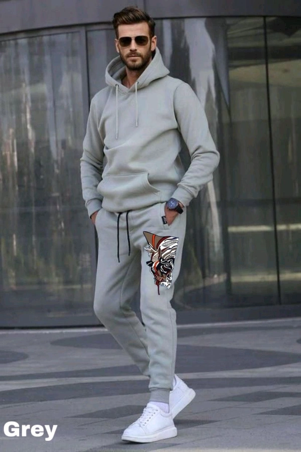 5539 Winter Tracksuits Full Warm Cotton "HOODIE  - Gray, L-40