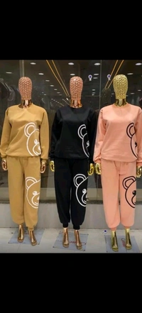 KD18 5540 Women  Woollen track suit - Black, XL-42