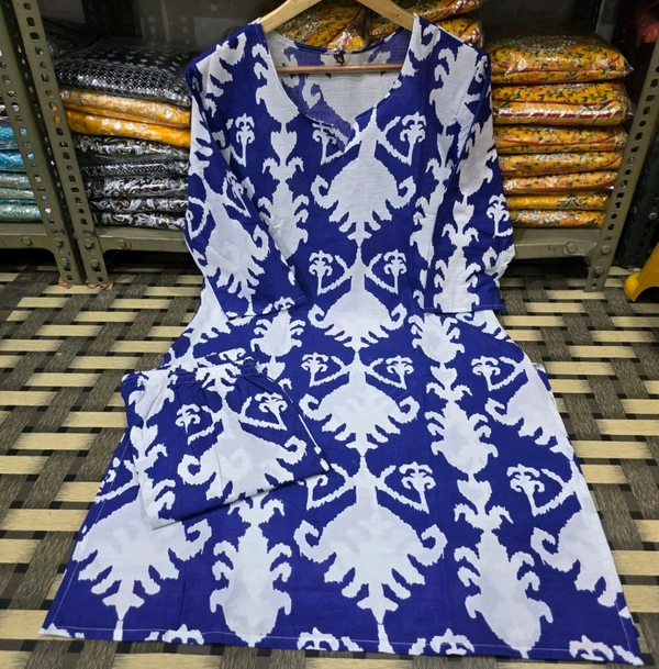 SF2  5543 NEW LONCH RAYON  Cotton Kurta Pant Set  Beautiful design - Blue, M-38