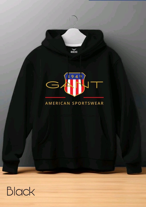5556 Winter Hoodie  Heavy GSM, - Black, L-40