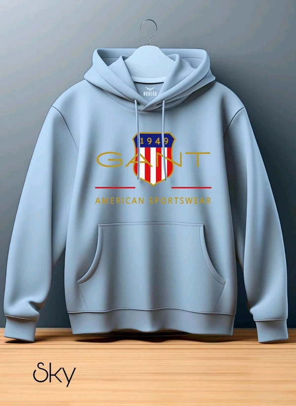 5556 Winter Hoodie  Heavy GSM, - Sky blue, L-40