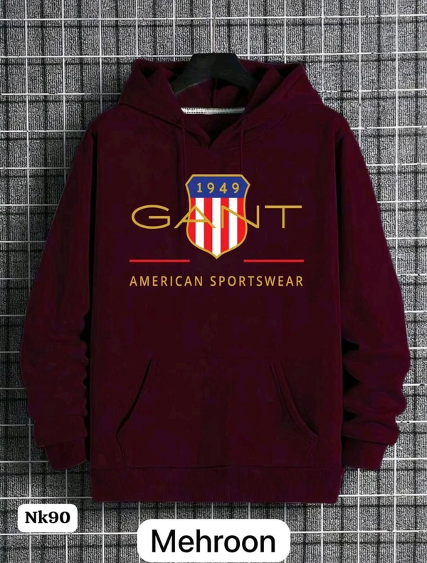 5556 Winter Hoodie  Heavy GSM, - Maroon, XL-42