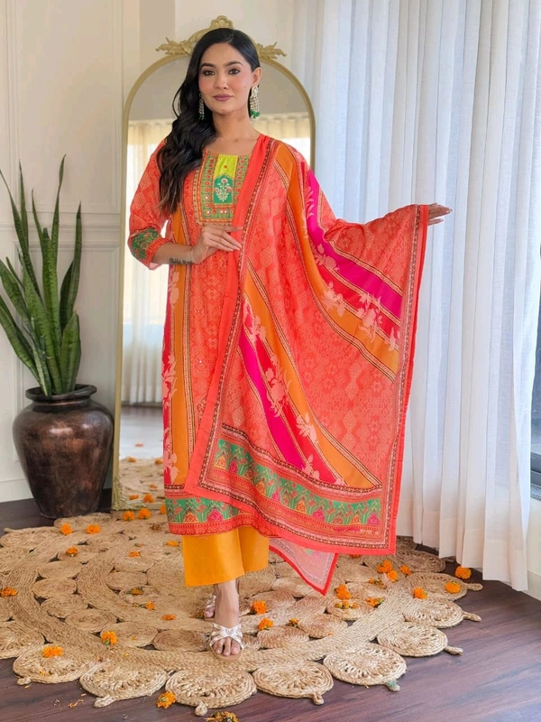 SF3  5560 *New Launch *Pakistani Cotton Suits made from Muslin with digital prints and beautiful hand work  - 2XL-44