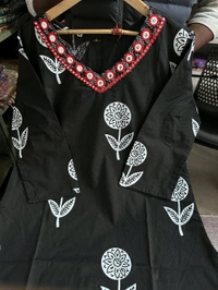 KDC 5564 Ethnic Heavy Cotton*Pure fine Cotton fabric Embroidery Work Kurti with Pant with cotton Dupatta - 3XL-46