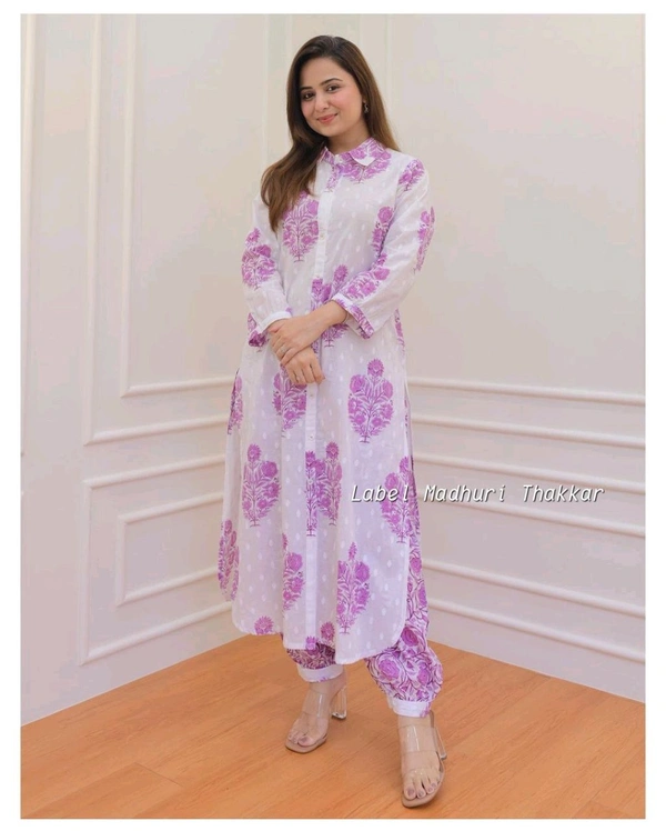 SF2  5566 *New Launch Artical Premium Pure Cotton Fabric styles Kurta Pant Set  - Pink, 3XL-46