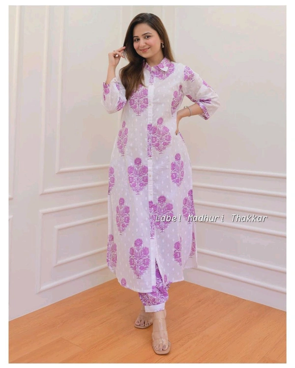 SF2  5566 *New Launch Artical Premium Pure Cotton Fabric styles Kurta Pant Set  - Pink, 3XL-46