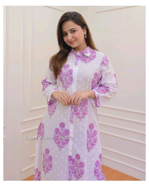 SF2  5566 *New Launch Artical Premium Pure Cotton Fabric styles Kurta Pant Set  - Pink, 3XL-46