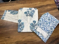 SF2  5566 *New Launch Artical Premium Pure Cotton Fabric styles Kurta Pant Set  - Blue, L-40