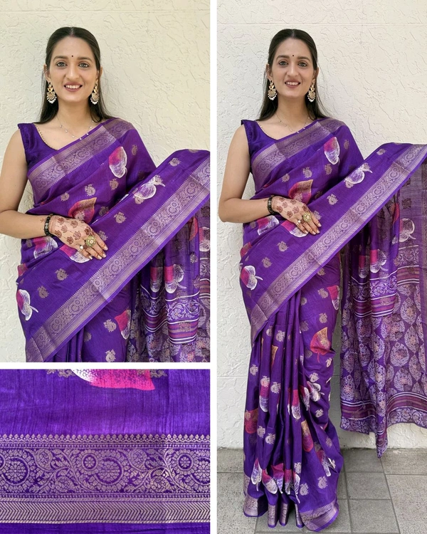 DSS 5567 New flower super hit popular Pure Dola Silk patola saree - Purple