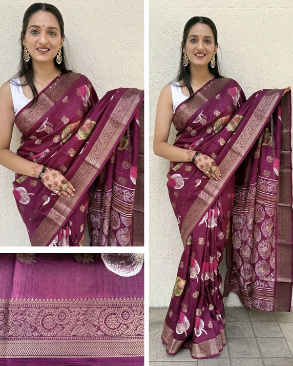 DSS 5567 New flower super hit popular Pure Dola Silk patola saree - Dark Purple