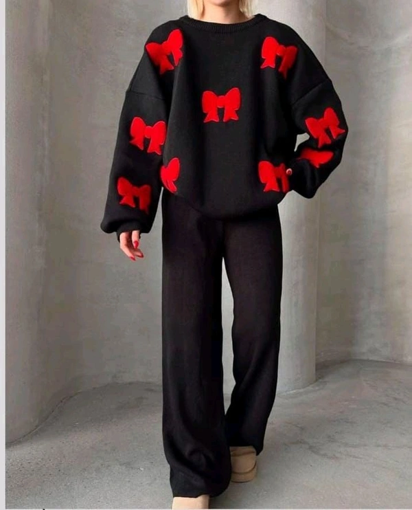 RSL 5568 Imported premium Woolen Bow CordsetSize-  - Black, XL-42