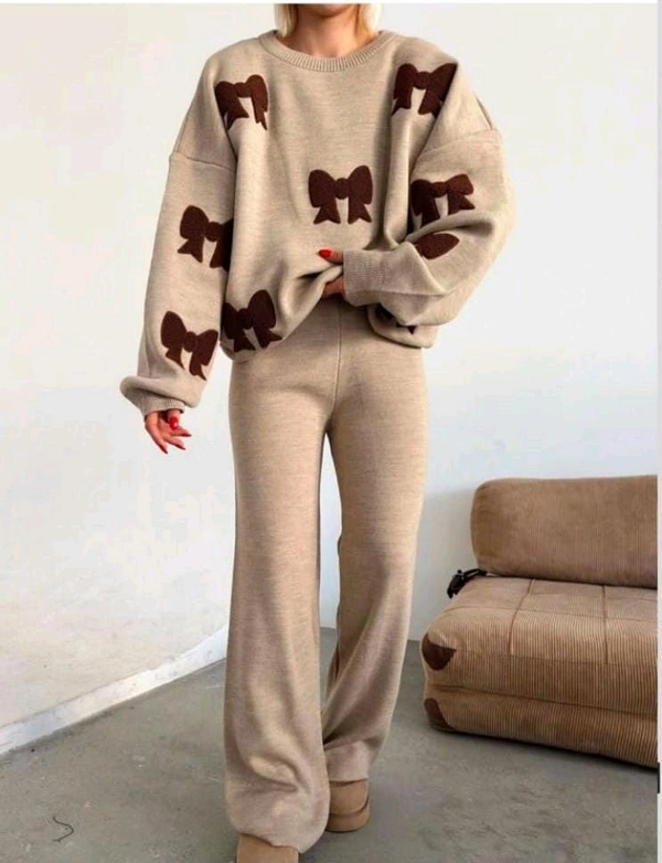 RSL 5568 Imported premium Woolen Bow CordsetSize-  - Bourbon, XL-42
