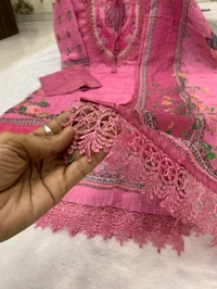 SF3  5582 NEW COLLECTION PATTERN *Ivory Pakistani Suits made from Pure Muslin fabric with digital prints  - M-38