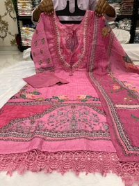 SF3  5582 NEW COLLECTION PATTERN *Ivory Pakistani Suits made from Pure Muslin fabric with digital prints  - 2XL-44