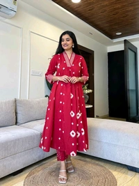SF3  5587 New Quality *Premium Heavy Cotton Full Printer Dress With Printed Plazzo Border Handwork With Malmal Printed Dupatta - Red, M-38