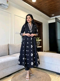 SF3  5587 New Quality *Premium Heavy Cotton Full Printer Dress With Printed Plazzo Border Handwork With Malmal Printed Dupatta - Black, L-40