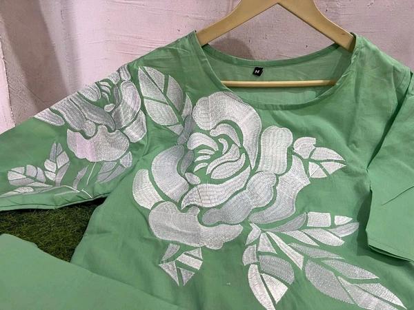 NEV 5591 pure cotton range coord sets comes to - Green, L-40