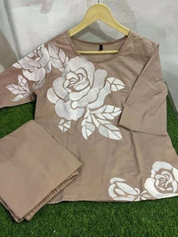NEV 5591 pure cotton range coord sets comes to - Peach, L-40