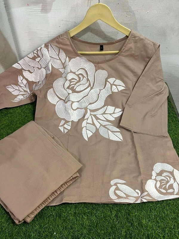NEV 5591 pure cotton range coord sets comes to - Peach, L-40