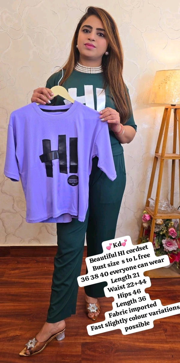 KD18  5598 Beautiful  cordset  imported stretchable - Purple, S-36