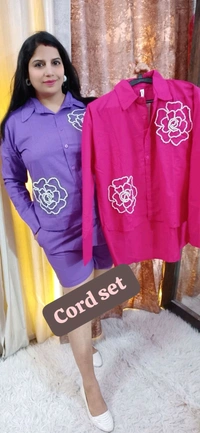 KD18  5601 High Quality Cotton  Cord set Both side pocket  - Pink, L-40