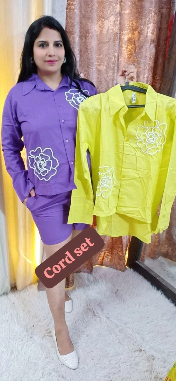 KD18  5601 High Quality Cotton  Cord set Both side pocket  - Yellow, M-38